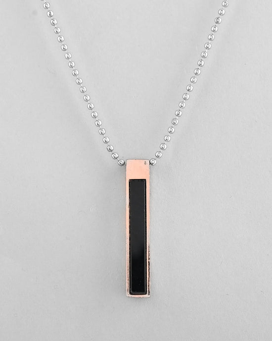 Silver Plated Men Chain With Rectangular Shaped Pendent-VOJ400