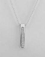 Silver Plated Men Chain With Rectangular Shaped AD Stone Studded Pendent-VOJ401