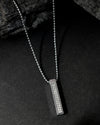 Silver Plated Men Chain With Rectangular Shaped AD Stone Studded Pendent-VOJ401