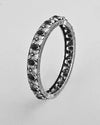 Rhodium Plated Black Stone Studded Kada Bracelet-VOJ404