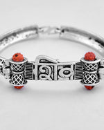 Silver Plated Shiv Kada Bracelet-VOJ416