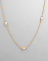 Gold Plated Chain with White Hand Crafted Beads-VOJ419