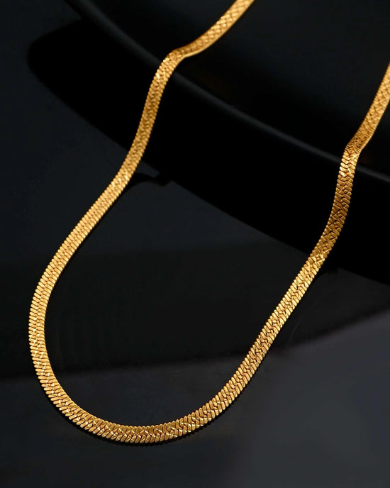 Men's Gold Plated Self Designed Snake Chain-VOJ420