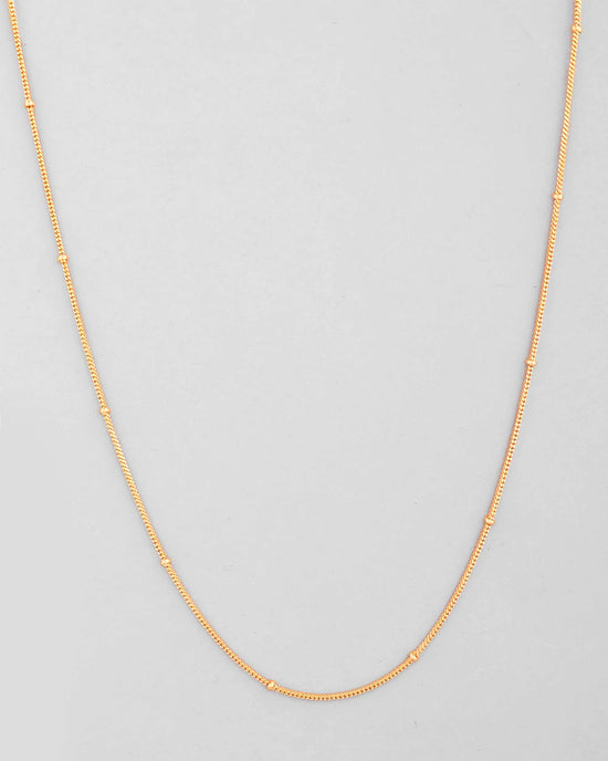 Gold Plated Small Gold Beads Chain For Women-VOJ422