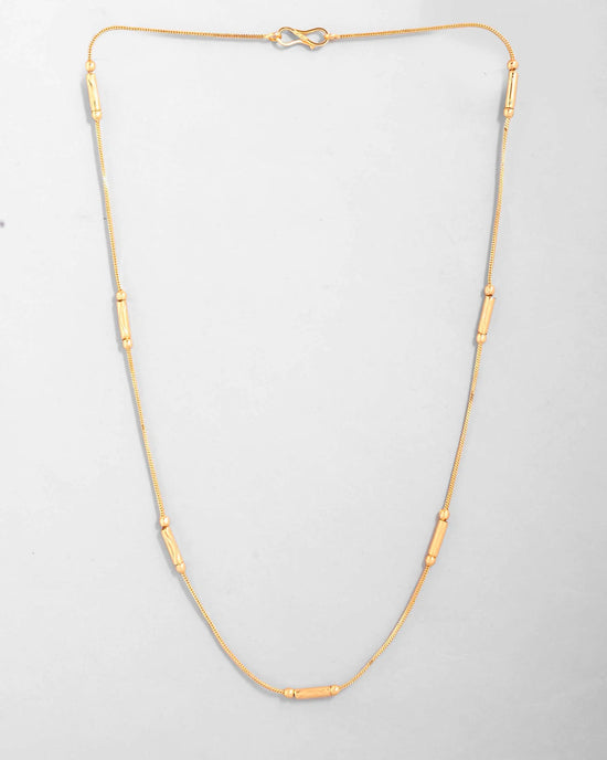 Gold Plated Designer Chain With Gold Pipe-VOJ424