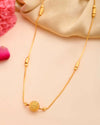 Gold Plated Designer Piped Chain WithBig Gold Bead.-VOJ425