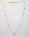 Gold Plated Designer Piped Chain WithBig Gold Bead.-VOJ425