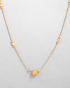 Gold Plated Designer Piped Chain WithBig Gold Bead.-VOJ425