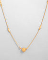 Gold Plated Designer Piped Chain WithBig Gold Bead.-VOJ425