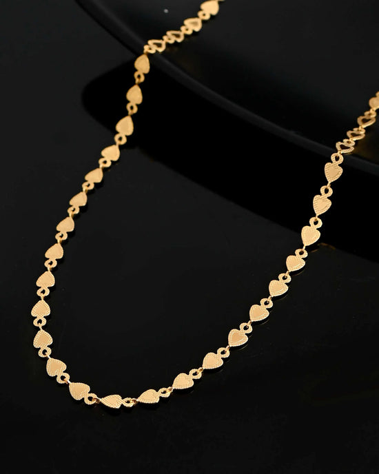 Gold Plated Heart Shaped  Chan for Women-VOJ426