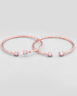 Set Of 2 rose Gold Dual Toned Designer Bangles-VOJ428