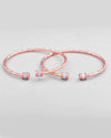 Set Of 2 rose Gold Dual Toned Designer Bangles-VOJ428