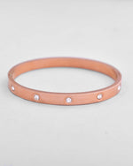 Rose Gold Plated Kada Bracelet with Crystals-VOJ429