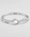 Silver Plated Pearl & Crystal Studed Bracelet-VOJ430