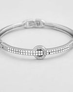 Silver Plated  AD Crystals Studed Bracelet-VOJ431