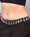 Oxidised German Silver Adjustable Waist Belt-VOJ436