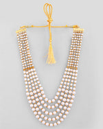 Gold Plated Multi Layered Pearl Maharani Necklace-VOJ439