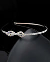 Silver Plated Bow Shaped  AD studded Hairband-VOJ453