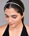 Silver Plated AD Studded Hairband-VOJ454