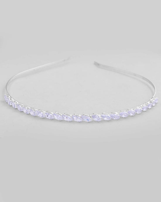 Silver Plated AD Studded Hairband-VOJ454