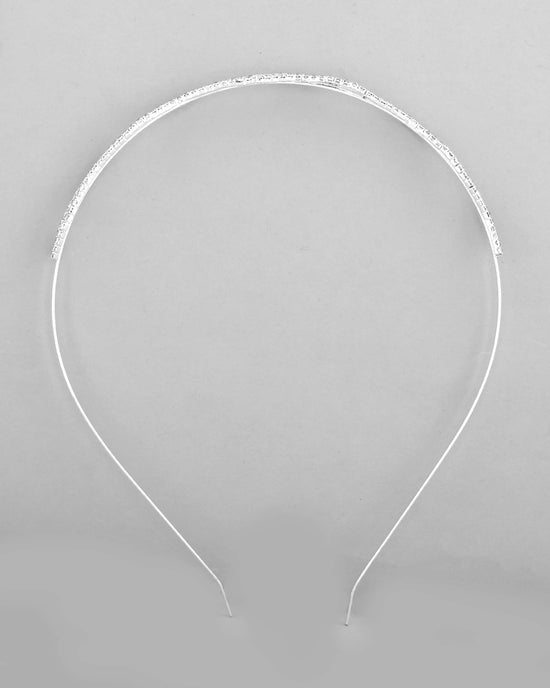 Silver Plated AD Studded Wave Shaped Hairband-VOJ455