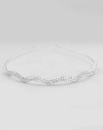 Silver Plated AD Studded Wave Shaped Hairband-VOJ455