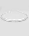 Silver Plated Pearl Studded Double Layer Hairband-VOJ456