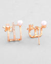 Gold Plated Crystal Studded Stud Earrings-VOJ458