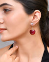 Gold-Plated Cherry Drop Earrings-VOJ459