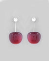 Gold-Plated Cherry Drop Earrings-VOJ459