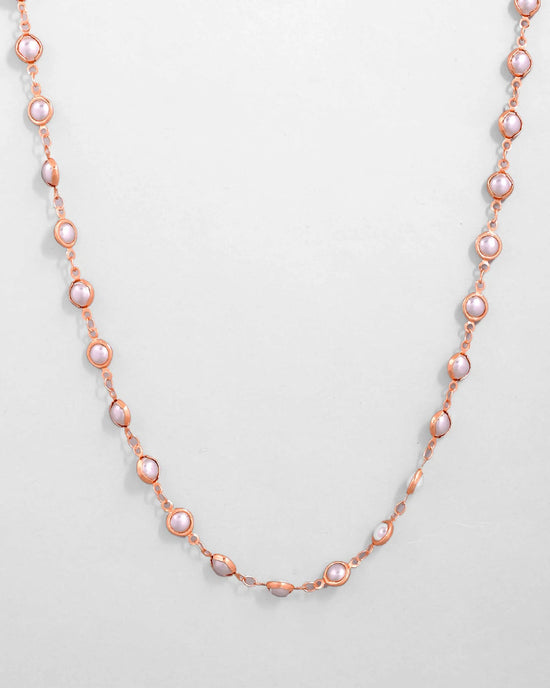 Gold Plated Chain For Women With White Pearls-VOJ465