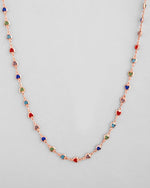 Gold Plated Chain For Women With Multi Colour Hearts-VOJ466