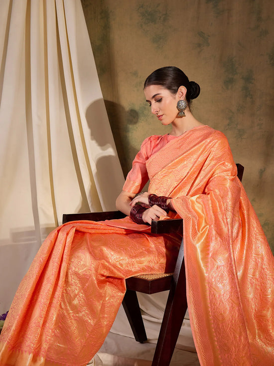 Suha Womens Fashion Ethnic Peach Color Sarees-MLSHWSA1337PCH0ONE