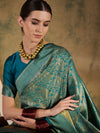 Suha Womens Fashion Ethnic Teal Color Sarees-MLSHWSA1339TEL0ONE