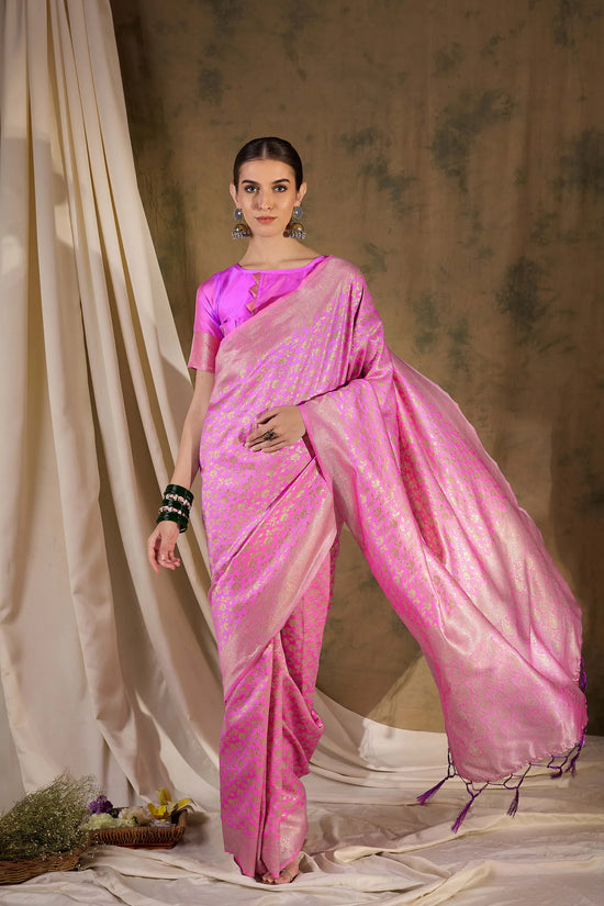 Suha Womens Fashion Ethnic Pink Color Sarees-MLSHWSA1344PNK0ONE