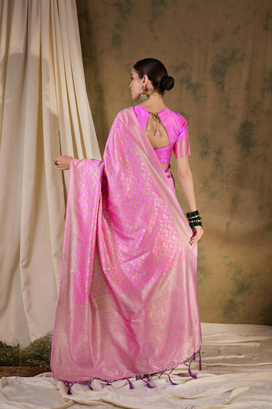 Suha Womens Fashion Ethnic Pink Color Sarees-MLSHWSA1344PNK0ONE