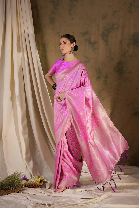 Suha Womens Fashion Ethnic Pink Color Sarees-MLSHWSA1344PNK0ONE