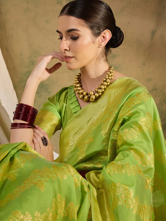 Suha Womens Fashion Ethnic Pista Green Color Sarees-MLSHWSA1357PSG0ONE