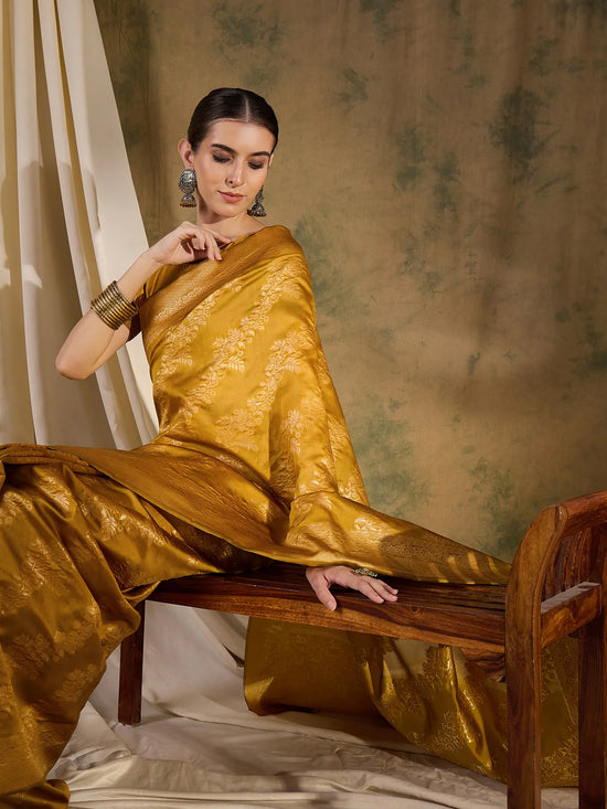 Suha Womens Fashion Ethnic Mustard Color Sarees-MLSHWSA1358MUS0ONE