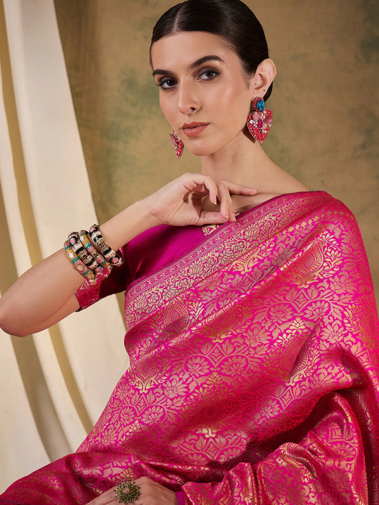 Suha Womens Fashion Ethnic Pink Color Sarees-MLSHWSA1365PNK0ONE