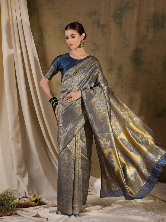 Suha Womens Fashion Ethnic Grey Color Sarees-MLSHWSA1366GRY0ONE