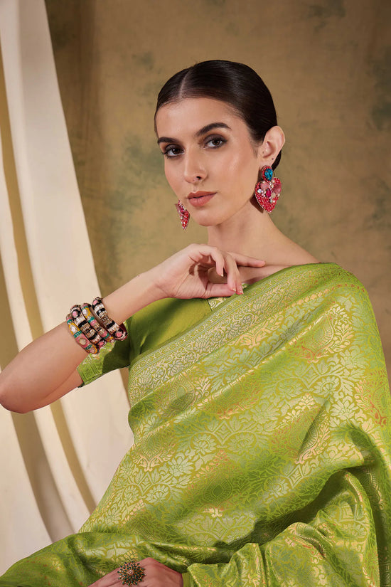 Suha Womens Fashion Ethnic Pista Green Color Sarees-MLSHWSA1368PSG0ONE