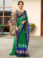 Saree Mall Women's Chiffon Green Embellished Designer Saree With Blouse Piece-VRUNI4720