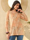 Ahika Women Orange Cotton Blend Abstract Printed Regular Tunic-VT1291