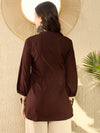 Ahika Women Brown Polyester Solid Regular Tunic-VT1299