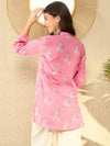 Ahika Women Pink Cotton Blend Floral Printed Regular Tunic-VT1305