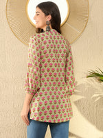 Ahika Women Green Viscose Rayon Floral Printed Regular Tunic-VT1306