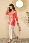 Ahika Women Orange Rayon Blend Floral Printed Regular Top-VT1349