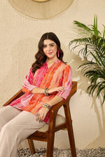 Ahika Women Orange Rayon Blend Floral Printed Regular Top-VT1349