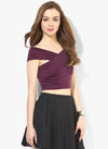 Maroon Bandage Bardot Crop Top